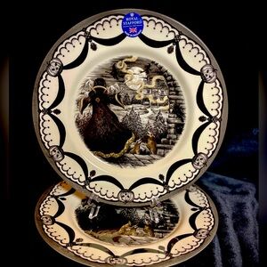 ROYAL STAFFORD Set Of 2 Haunted Home GUARDIAN Dinner Plates HALLOWEEN